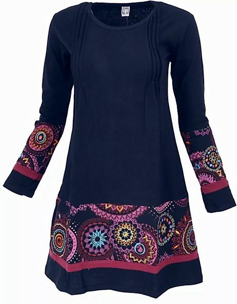 Guru-Shop Midikleid Baumwoll Minikleid Boho chic, Langarm Tunika -.. altern günstig online kaufen