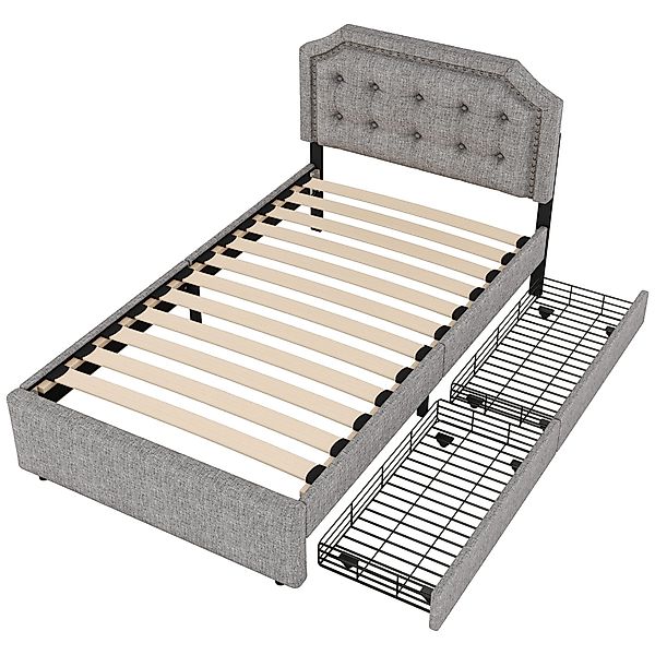 Welikera Einzelbett 90*200 cm Flaches Bett,Nachttischpolsterung günstig online kaufen