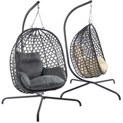 Goods+Gadgets Hängestuhl Polyrattan Hängestuhl mit Gestell günstig online kaufen