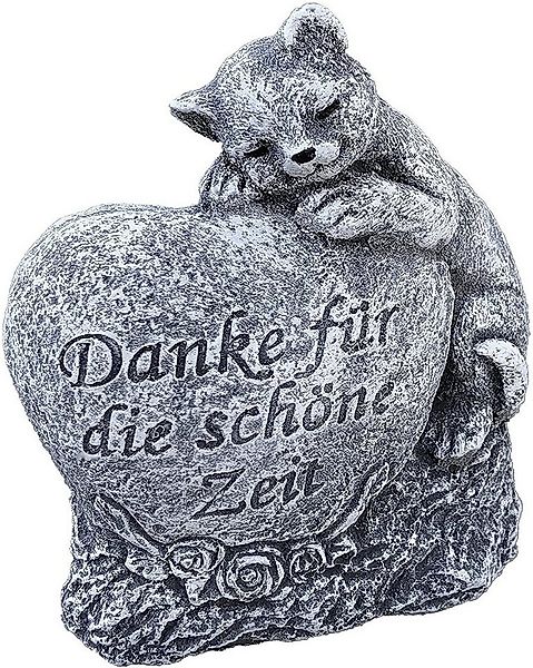 Stone and Style Gartenfigur Frostfeste Steinfigur Grabschmuck Katze "Danke günstig online kaufen
