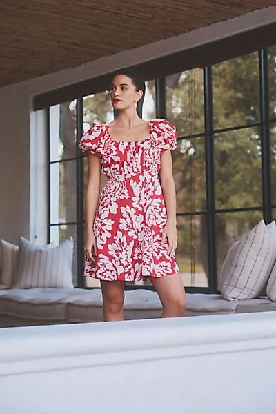 Next Minikleid Langärmeliges Kleid mit Puffärmeln und Raffung (1-tlg) günstig online kaufen