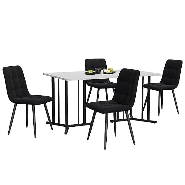 Odikalo Esszimmer-Set Essgruppe Set Esstisch+Stuhl (1+4)4 günstig online kaufen