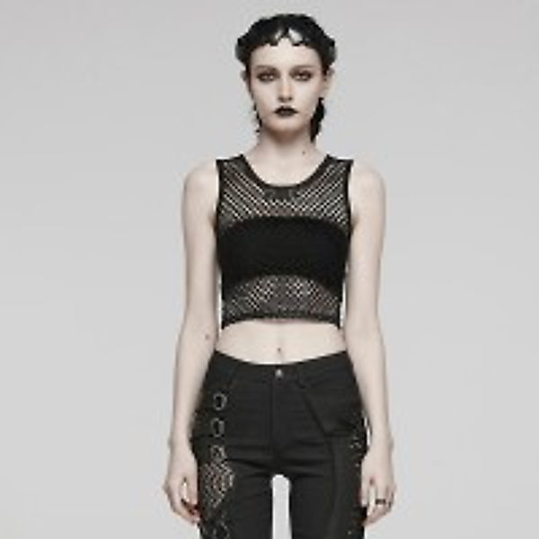 Punk Mesh Sleeveless Crop Top günstig online kaufen