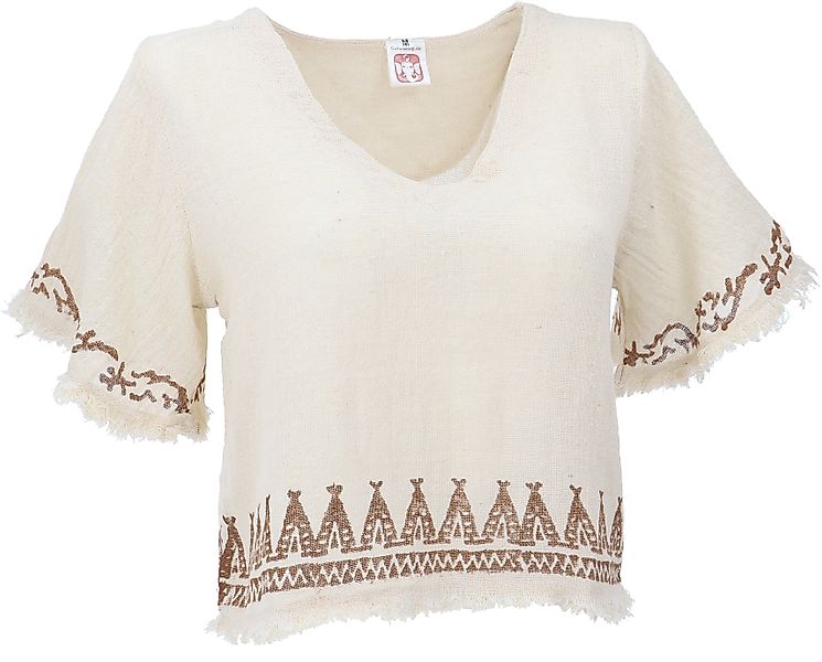 Guru-Shop T-Shirt Weites Top mit handgefertigtem günstig online kaufen