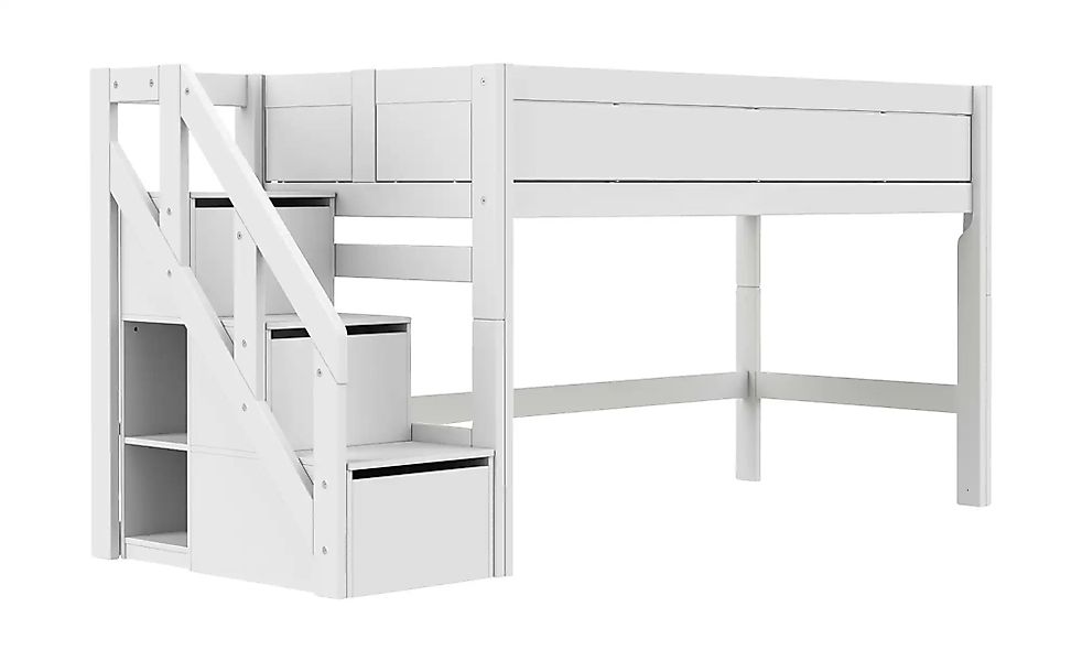 Lifetime halbhohes Bett mit Treppe 120cm  Original ¦ weiß ¦ Maße (cm): B: 2 günstig online kaufen