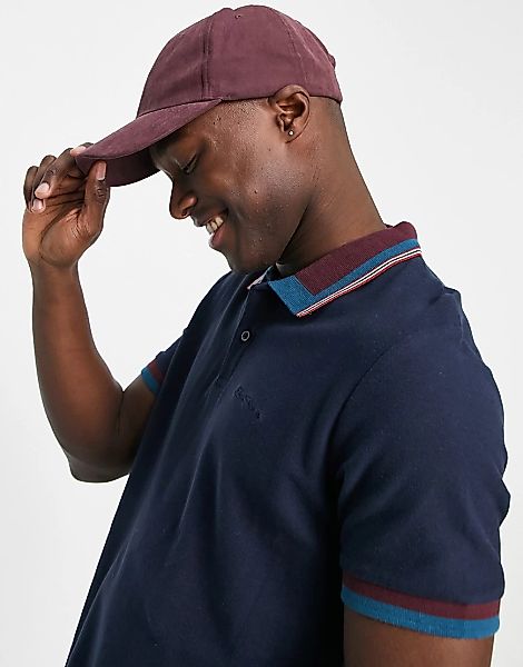 Ben Sherman – Collar Interest – Polohemd mit auffälligem Kragen-Marineblau günstig online kaufen