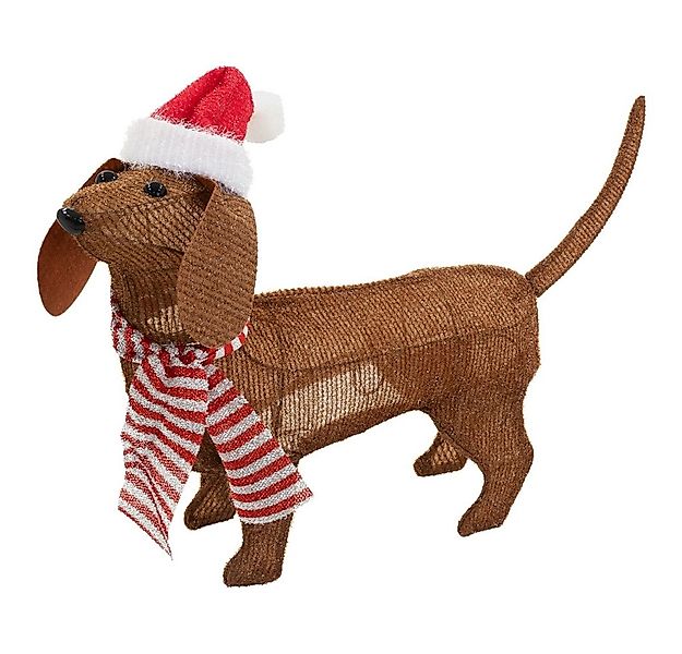 ECD Germany Weihnachtsfigur LED Weihnachten Hund Dackel Gartenfigur Hundefi günstig online kaufen