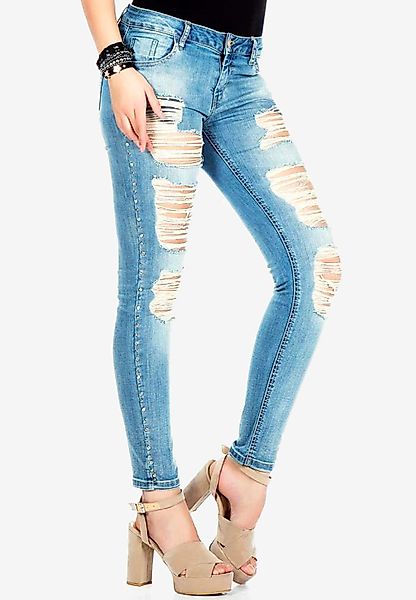 Cipo & Baxx Slim-fit-Jeans, mit cooler Riss-Struktur günstig online kaufen