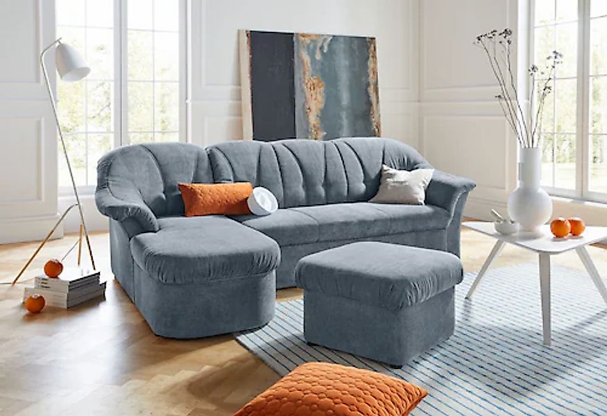 DOMO collection Ecksofa »Pegnitz, elegante Rückensteppung, komfortabel, L-F günstig online kaufen