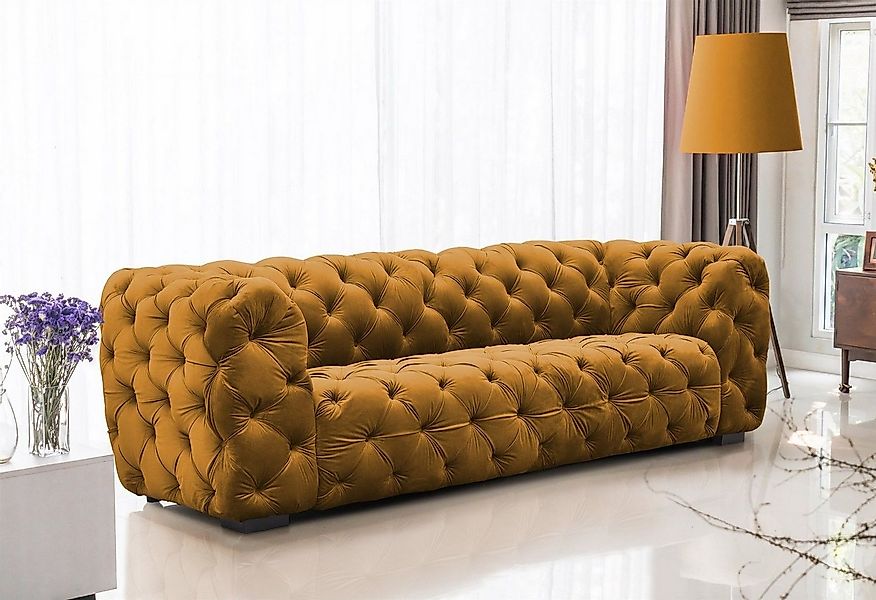Fun Möbel Sofa Sofa Designer-Sofa NATALIE 3-Sitzer in Stoff Riviera, 1 Teil günstig online kaufen