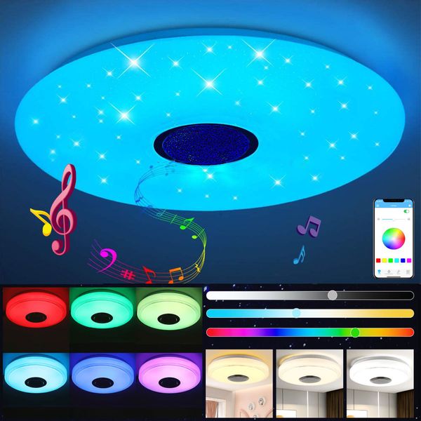 LETGOSPT Deckenleuchte Deckenlampe mit Bluetooth Lautsprecher, günstig online kaufen