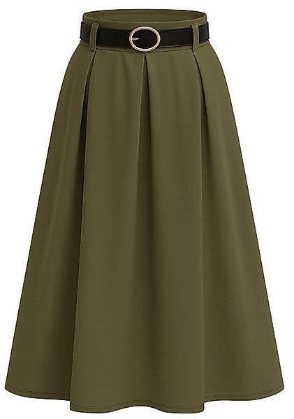 Mississhop A-Linien-Rock Eleganter Faltenrock mit Gürtel – mittellang M.430 günstig online kaufen