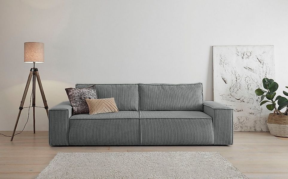 Home affaire 3-Sitzer "SHERWOOD Schlafsofa (257cm) Cord, Samtvelours, Vinta günstig online kaufen