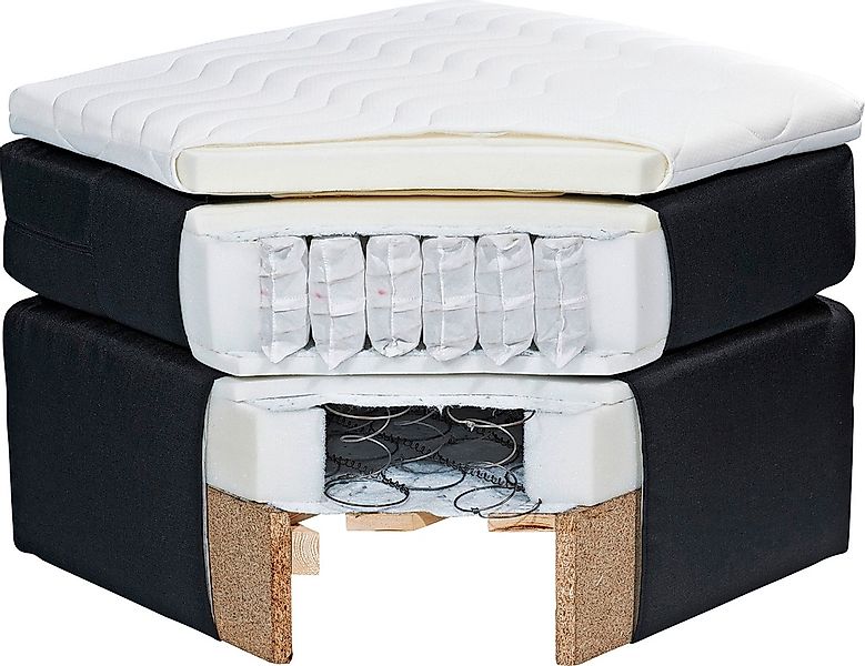 ED EXCITING DESIGN Boxspringbett "Hawaii" inkl. einem Bettkasten und Topper günstig online kaufen