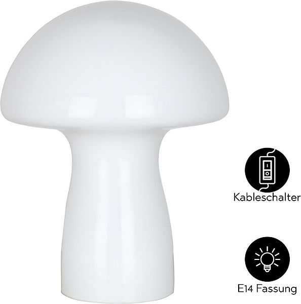OTTO home Tischleuchte Grunni, ohne Leuchtmittel, Pilz-Tischleuchte: Opalgl günstig online kaufen