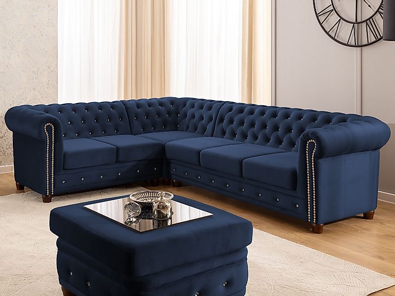 S-Style Möbel Ecksofa Chesterfield mit Schlaffunktion günstig online kaufen