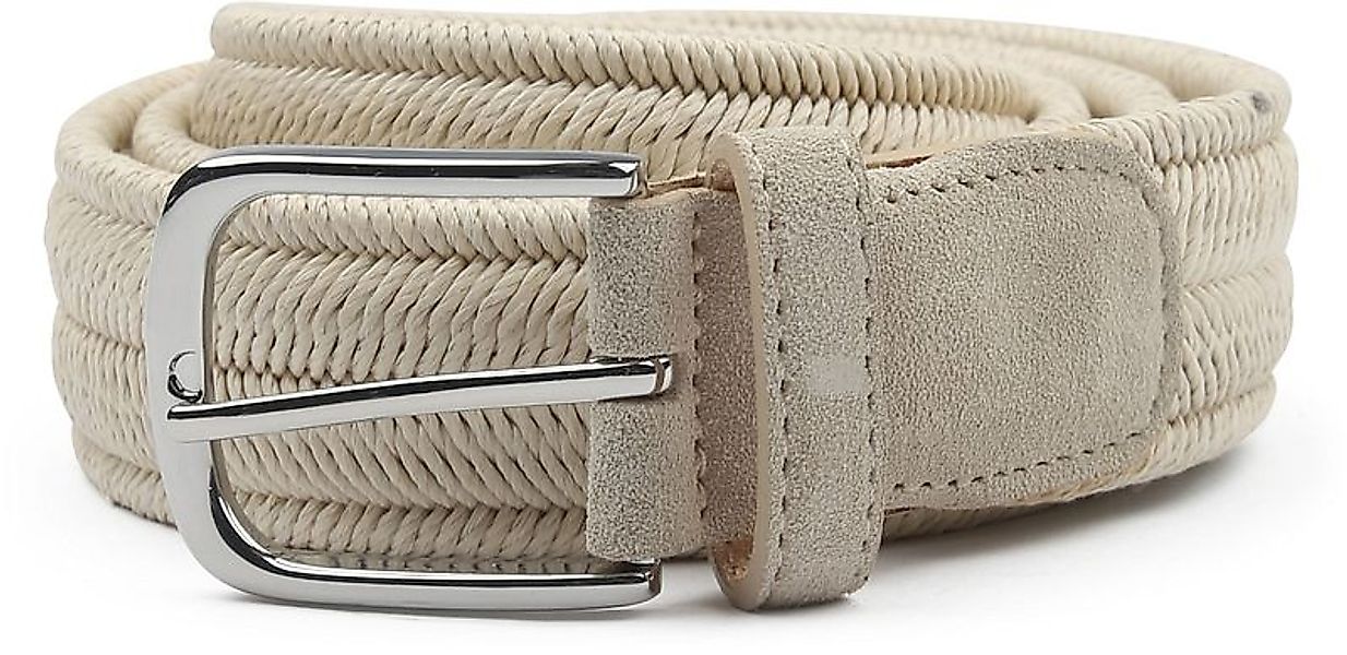 Profuomo Waxed Geflochtener Gürtel Ecru - Größe 115 günstig online kaufen