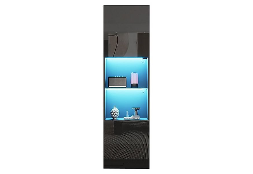 MODFU Vitrine freistehende Hochschrank, Hochglanzschränke (Highboard, Aufbe günstig online kaufen