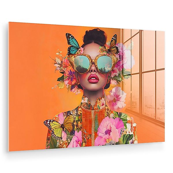MuchoWow Acrylglasbild Schmetterlinge - Frau - günstig online kaufen