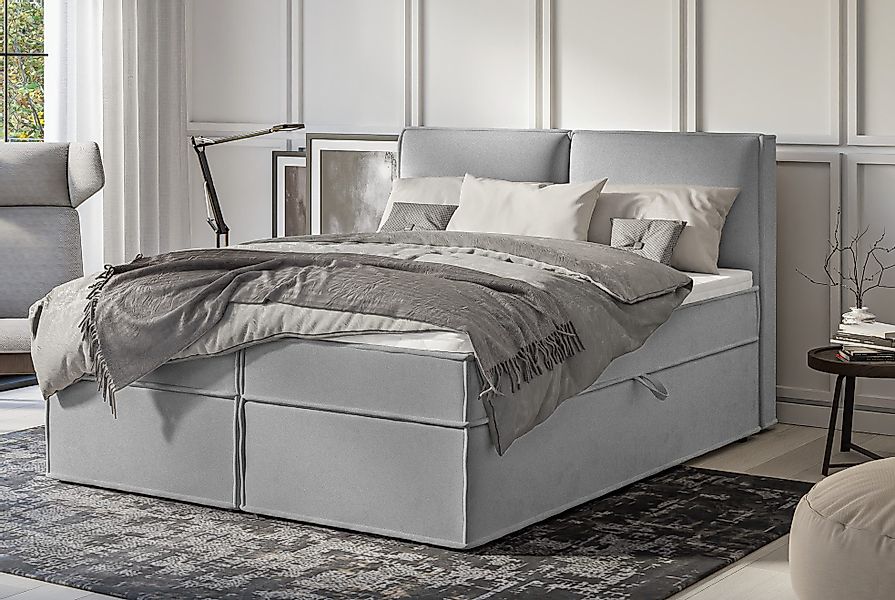 S-Style Möbel Boxspringbett Plaza mit Topper günstig online kaufen