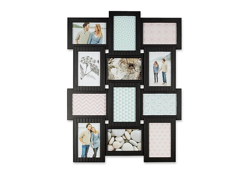 Levandeo® Bilderrahmen Collage, Bilderrahmen H x B: 61x46,5cm schwarz 12 Fo günstig online kaufen