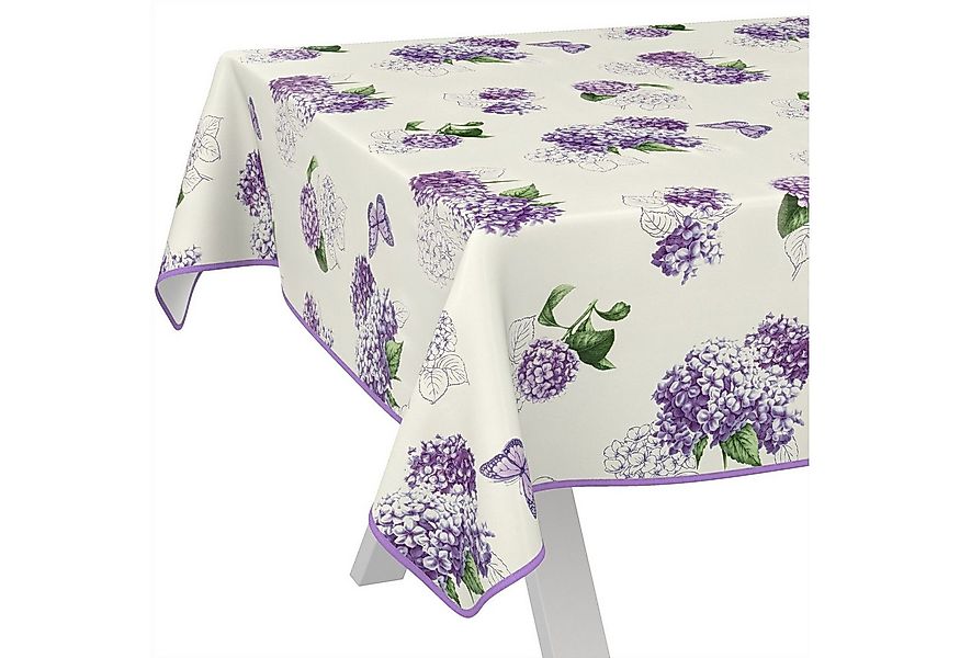 ANRO Tischdecke Wachstuchtischdecke abwaschbar Flieder Blume Tischwäsche (E günstig online kaufen