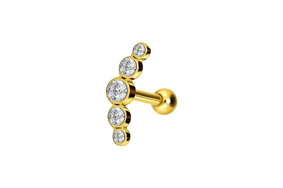 PIERCINGLINE Single-Ohrstecker Chirurgenstahl Ohrpiercing 5 KRISTALLE günstig online kaufen