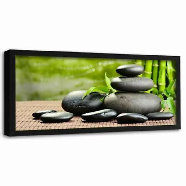 FEEBY® Kunst Dunkle Zen-Steine Leinwandbilder bunt Gr. 120 x 40 günstig online kaufen