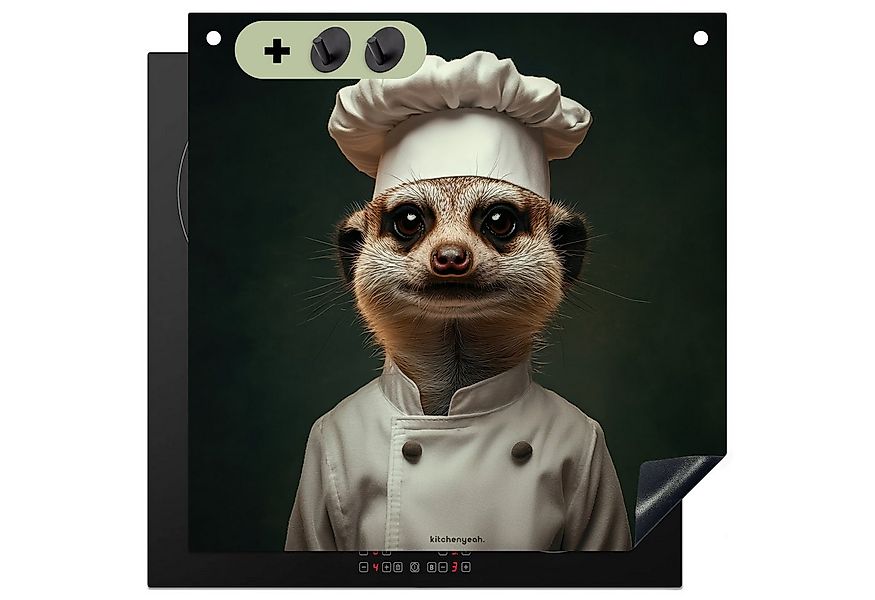 KitchenYeah Küchenrückwand Tier - Koch - Erdmännchen, (1-tlg), Induktion Sc günstig online kaufen