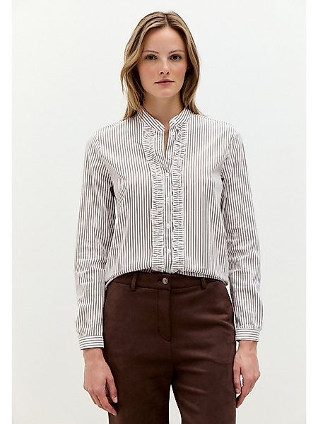 MORE&MORE Langarmbluse gestreifte Stretch-Rüschenbluse günstig online kaufen