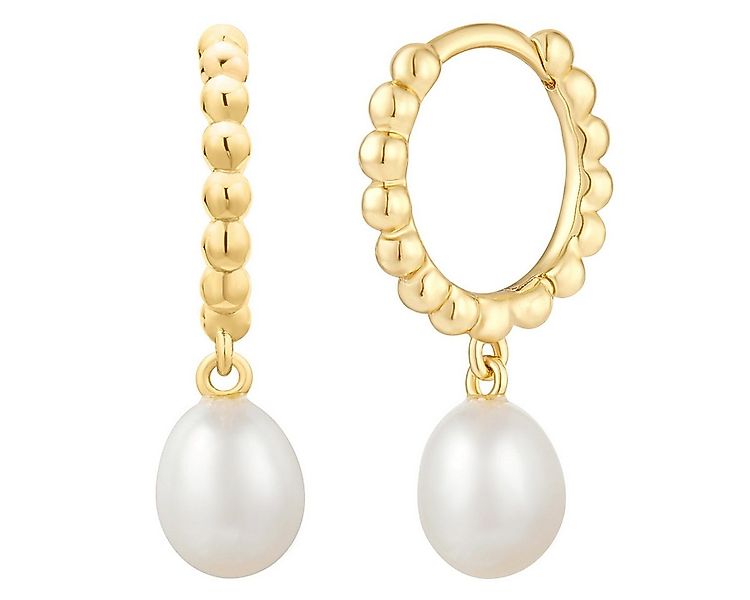 Glanzstücke München Paar Creolen gelbgold, mit Süßwasser-Zuchtperle günstig online kaufen