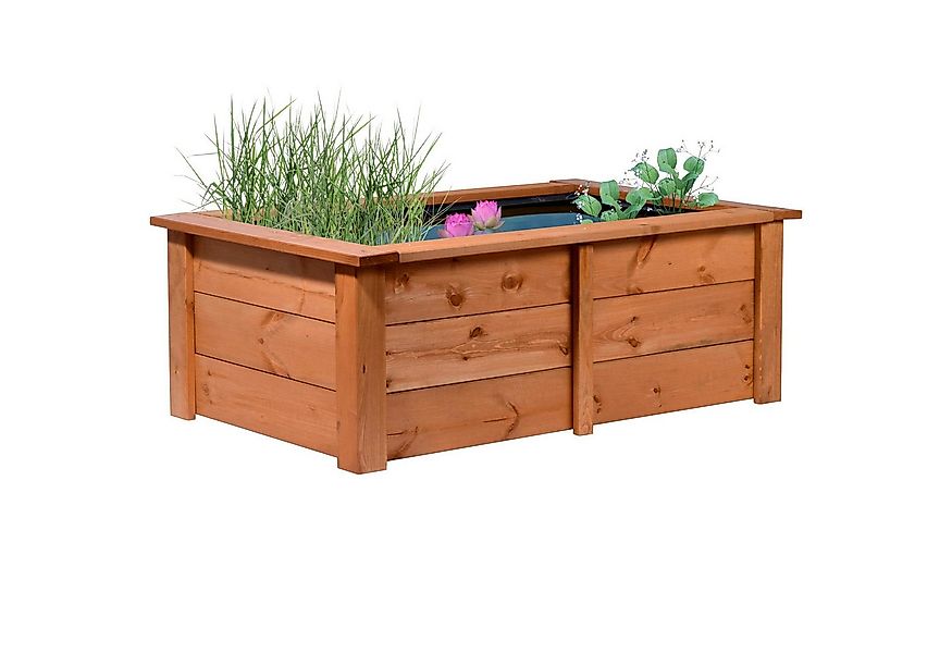 dobar Hochteich Rechteckiger Hochteich "Kubus" inkl. Teichfolie, Kiefer günstig online kaufen