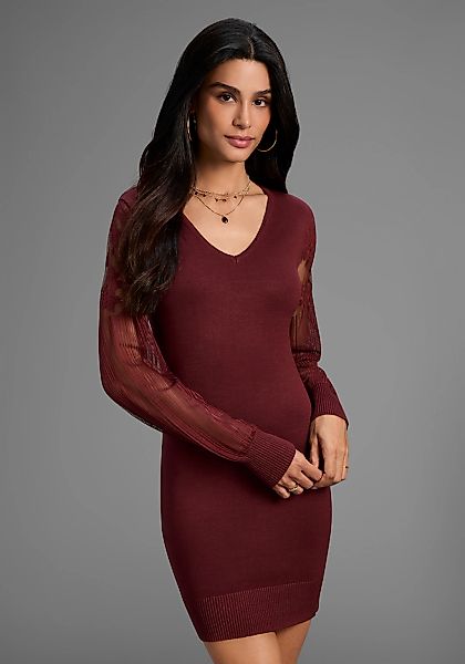 Laura Scott Strickkleid, mit edlen Spitzenärmeln günstig online kaufen