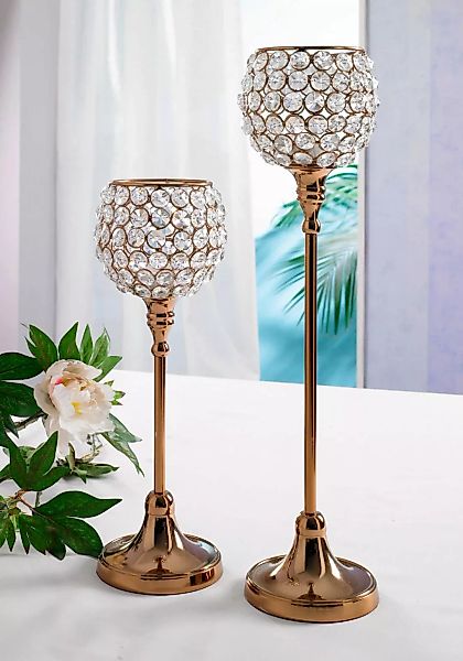 Home affaire Teelichthalter »Kristall«, (Set, 2 St.) günstig online kaufen