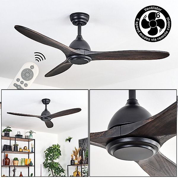 hofstein Deckenventilator Deckenventilator aus Metall/Holz in günstig online kaufen
