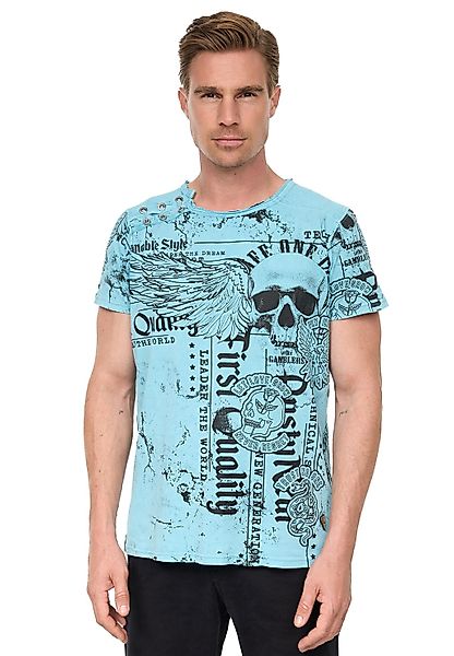 Rusty Neal T-Shirt, mit Allover-Print im Used-Look günstig online kaufen