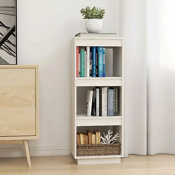 Bücherregal/raumteiler Weiß 40x35x103 Cm Massivholz Kiefer günstig online kaufen