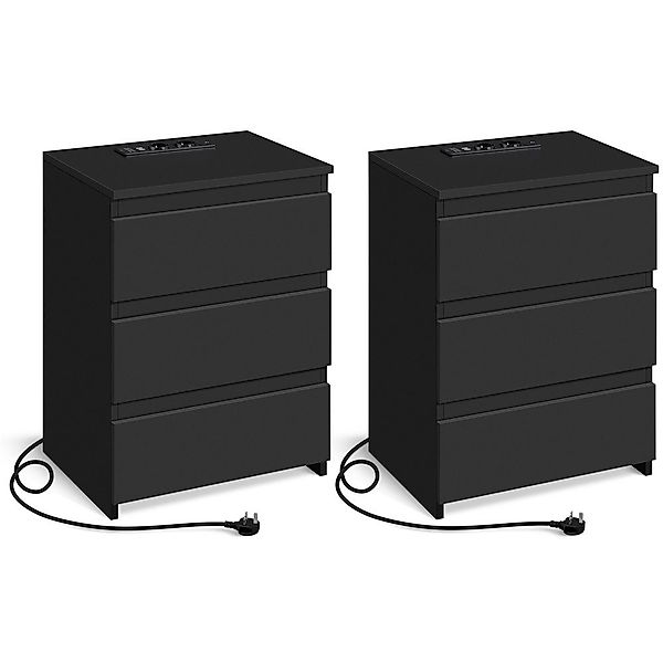 Yaheetech Nachttisch mit Ladestation, 2 USB-Anschlüsse günstig online kaufen