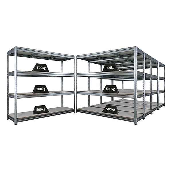 PROREGAL Mega Deal 5x Schwerlastregal Dino HxBxT 180x200x60cm 4 Melamin-Ebe günstig online kaufen