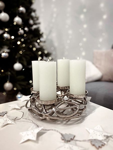 Kobolo Kerzenhalter Adventskranz rund aus Metall günstig online kaufen