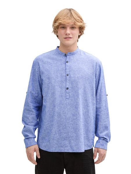 TOM TAILOR Denim Langarmhemd mit Leinenanteil günstig online kaufen