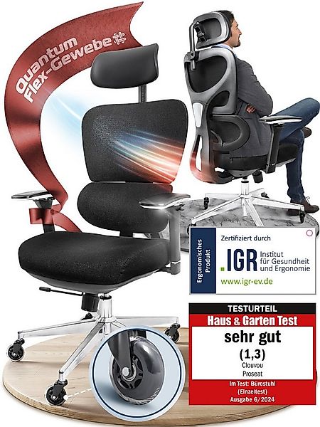 CLOUVOU Bürostuhl ergonomisch, Schreibtischstuhl bis 150 kg - Testsieger (P günstig online kaufen