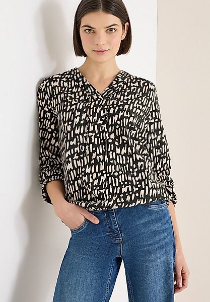 CECIL Langarmbluse mit Tunnelzug und grafischem Muster günstig online kaufen