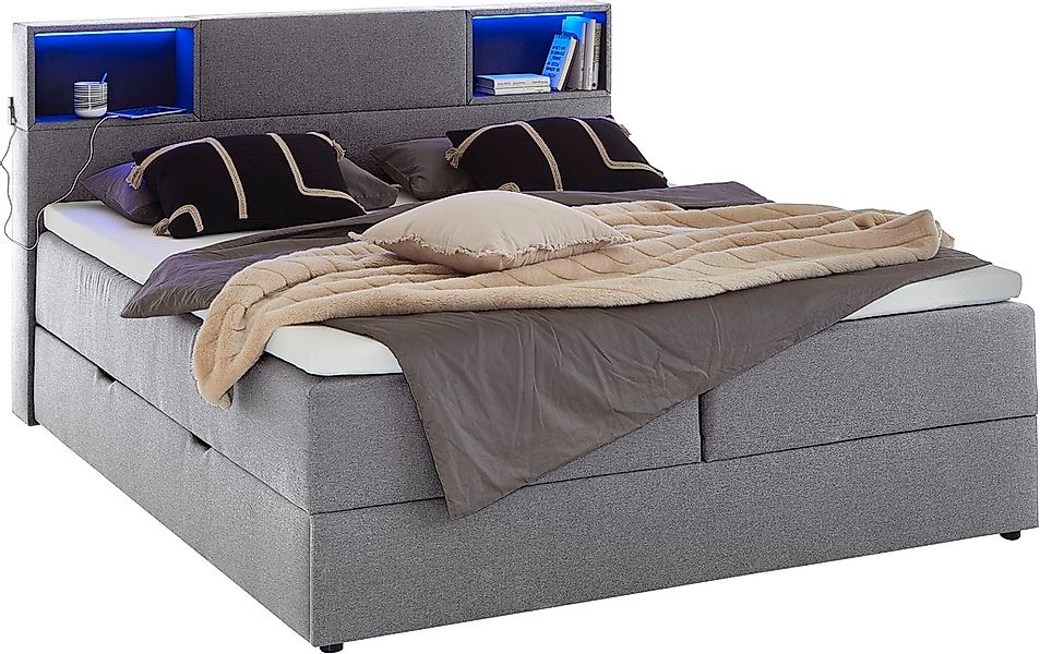 meise.möbel Boxspringbett "Caja mit Bettkasten und Topper", mit LED ausgest günstig online kaufen