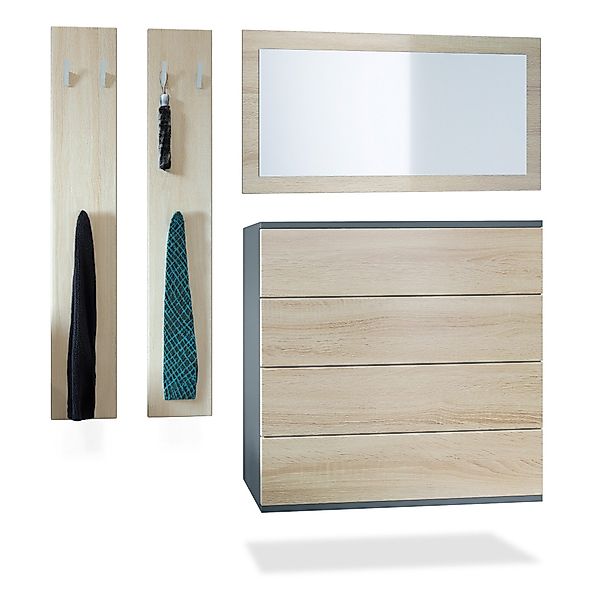 Vladon Garderoben-Set Horizon, (Garderoben-Set, bestehend aus 1 Kommode, 1 günstig online kaufen
