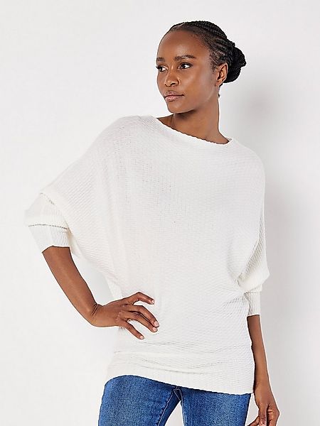 Apricot Strickpullover Fledermausärmel (1-tlg) mit Strukturmuster günstig online kaufen