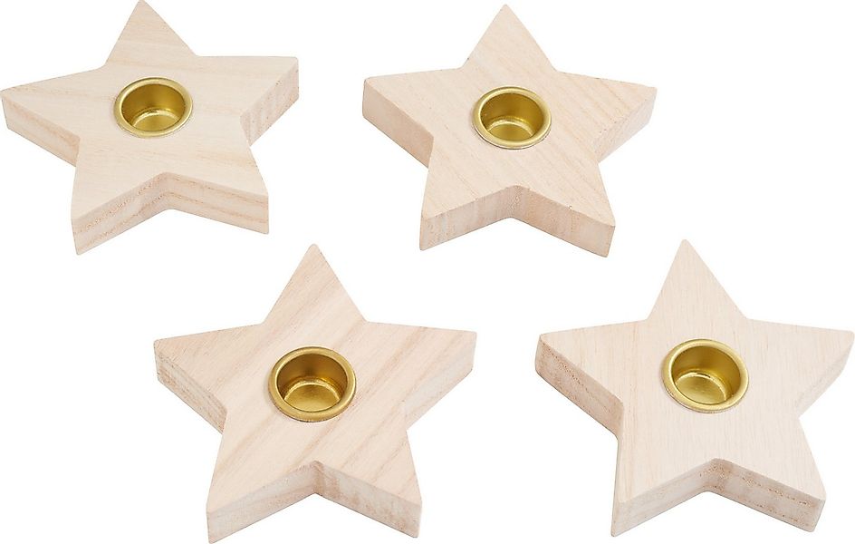 VBS Standkerzenhalter Stabkernzenhalter Stern, 4 Stück günstig online kaufen