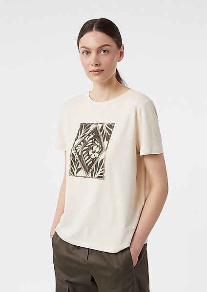 comma Kurzarmshirt Jersey-T-Shirt mit Artwork günstig online kaufen