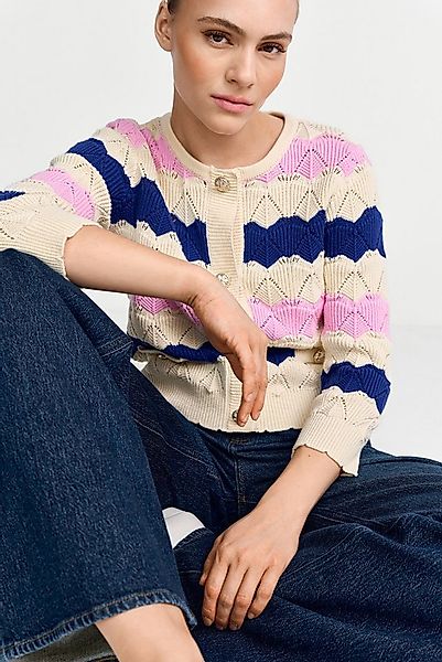 RICHROYAL Ajourstrickjacke kastige Form, Schmuckknöpfe günstig online kaufen