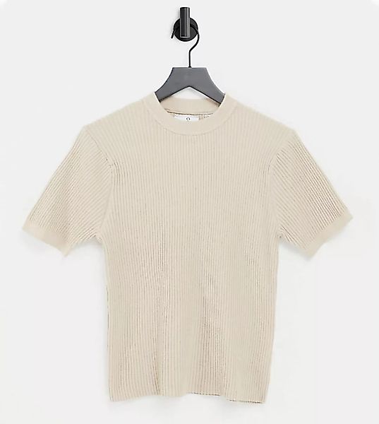 COLLUSION – T-Shirt aus Rippenstrick in Camel-Braun günstig online kaufen